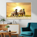 Wild Horses Wall Art Canvas Print – Framed Galloping Herd
