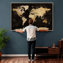 Extra Large World Map Canvas Print – Detailed Map Classic by MyGreatCanvas | Canvas Wall Art Prints | Photo Prints & Wall Decor
