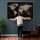Detailed World Map Wall Art Print - Large Framed World Map