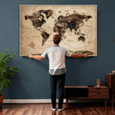 World Map Wall Art Canvas Print