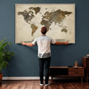 Vintage World Map Canvas Wall Art – Framed Travel Map for by MyGreatCanvas | Canvas Wall Art Prints | Photo Prints & Wall Decor
