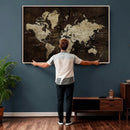 Blue World Map Canvas Wall Art – Framed Modern Travel Map by MyGreatCanvas | Canvas Wall Art Prints | Photo Prints & Wall Decor