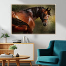 Majestic Brown Horse Wall Art Canvas Print – Framed