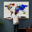 World Map Wall Art Canvas Print, Modern Decorative Framed by MyGreatCanvas | Canvas Wall Art Prints | Photo Prints & Wall Decor