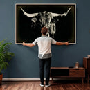 Black Bull Wall Art Canvas Print, Texas Longhorn Portrait by MyGreatCanvas | Canvas Wall Art Prints | Photo Prints & Wall Decor