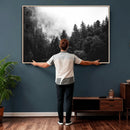 Black White Forest Wall Art Canvas Print, Misty Pine Tree by MyGreatCanvas | Canvas Wall Art Prints | Photo Prints & Wall Decor