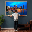 Boston Wall Art Canvas Print, Boston City Downtown Night by MyGreatCanvas | Canvas Wall Art Prints | Photo Prints & Wall Decor