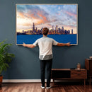Chicago Wall Art Canvas Print - Chicago City Downtown Night by MyGreatCanvas | Canvas Wall Art Prints | Photo Prints & Wall Decor
