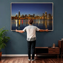 Chicago Wall Art Canvas Print - Chicago City Downtown Night by MyGreatCanvas | Canvas Wall Art Prints | Photo Prints & Wall Decor