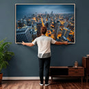 Chicago Wall Art Canvas Print - Chicago City Downtown Night by MyGreatCanvas | Canvas Wall Art Prints | Photo Prints & Wall Decor