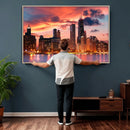 Chicago Wall Art Canvas Print - Chicago City Downtown Night by MyGreatCanvas | Canvas Wall Art Prints | Photo Prints & Wall Decor