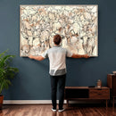 Farmhouse Texas Longhorn Wall Art Canvas Print - Abstract by MyGreatCanvas | Canvas Wall Art Prints | Photo Prints & Wall Decor