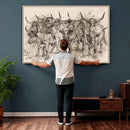 Abstract Cow Longhorn Wall Art Canvas Print for Cabin Decor by MyGreatCanvas | Canvas Wall Art Prints | Photo Prints & Wall Decor
