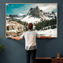 Snowy Mountain Wall Art Canvas Print, Alpine Pine Forest by MyGreatCanvas | Canvas Wall Art Prints | Photo Prints & Wall Decor