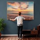 Sunset Beach Wall Art Canvas Print – Soft Coastal by MyGreatCanvas | Canvas Wall Art Prints | Photo Prints & Wall Decor