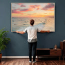 Sunset Beach Wall Art Canvas Print – Soft Coastal by MyGreatCanvas | Canvas Wall Art Prints | Photo Prints & Wall Decor