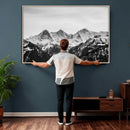 Black and White Mountain Wall Art Canvas Print, Snowy Alpine by MyGreatCanvas | Canvas Wall Art Prints | Photo Prints & Wall Decor