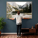 Lake Braies Alpine Landscape Wall Art Canvas Print, by MyGreatCanvas | Canvas Wall Art Prints | Photo Prints & Wall Decor