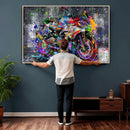 Graffiti Motorcycle Wall Art Canvas Print, Urban Street Art by MyGreatCanvas | Canvas Wall Art Prints | Photo Prints & Wall Decor