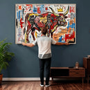 Texas Bull Wall Art Canvas Print, Abstract Graffiti Bull by MyGreatCanvas | Canvas Wall Art Prints | Photo Prints & Wall Decor
