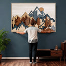 Layered Wooden Mountain Wall Art Canvas Print, Modern Rustic by MyGreatCanvas | Canvas Wall Art Prints | Photo Prints & Wall Decor