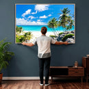 Tropical Beach Wall Art Canvas Print, Palm Tree Ocean by MyGreatCanvas | Canvas Wall Art Prints | Photo Prints & Wall Decor