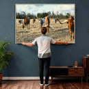 Texas Longhorn Wall Art Canvas Print, Western Ranch Cattle by MyGreatCanvas | Canvas Wall Art Prints | Photo Prints & Wall Decor