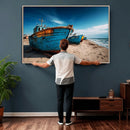 Coastal Fishing Boats Wall Art Canvas Print, Sunset Beach by MyGreatCanvas | Canvas Wall Art Prints | Photo Prints & Wall Decor