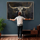 Rustic Longhorn Bull Wall Art Canvas Print – Vintage Western by MyGreatCanvas | Canvas Wall Art Prints | Photo Prints & Wall Decor