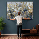 Abstract Floral Wall Art Canvas Print – Gold and Blue by MyGreatCanvas | Canvas Wall Art Prints | Photo Prints & Wall Decor