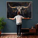 Abstract Longhorn Bull Wall Art Canvas Print – Rustic by MyGreatCanvas | Canvas Wall Art Prints | Photo Prints & Wall Decor