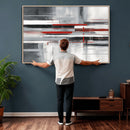 Gray Red Abstract Wall Art Canvas Print, Modern Abstract by MyGreatCanvas | Canvas Wall Art Prints | Photo Prints & Wall Decor