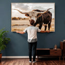 Texas Longhorn Bull Rustic Wall Art Canvas Print, Western by MyGreatCanvas | Canvas Wall Art Prints | Photo Prints & Wall Decor