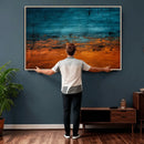 Teal Orange Abstract Wall Art Canvas Print Modern Large by MyGreatCanvas | Canvas Wall Art Prints | Photo Prints & Wall Decor