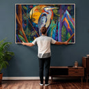 Colorful Heron Wall Art Canvas Print Tropical Bird Abstract by MyGreatCanvas | Canvas Wall Art Prints | Photo Prints & Wall Decor