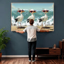 Funny Seagull Wall Art Canvas Print Beach Birds With by MyGreatCanvas | Canvas Wall Art Prints | Photo Prints & Wall Decor
