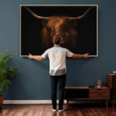 Highland Cow Wall Art Canvas Print – Moody Dark Rustic by MyGreatCanvas | Canvas Wall Art Prints | Photo Prints & Wall Decor