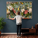Vintage Birds and Flowers Wide Wall Art: Extra Large by MyGreatCanvas | Canvas Wall Art Prints | Photo Prints & Wall Decor