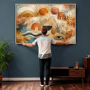 Geometric Boho Abstract Wall Art Canvas Print, Orange Blue by MyGreatCanvas | Canvas Wall Art Prints | Photo Prints & Wall Decor