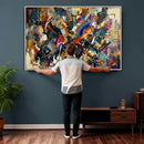 Geometric Abstract Wall Art Canvas Print, Orange Blue by MyGreatCanvas | Canvas Wall Art Prints | Photo Prints & Wall Decor