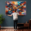 Geometric Abstract Wall Art Canvas Print, Orange Blue by MyGreatCanvas | Canvas Wall Art Prints | Photo Prints & Wall Decor