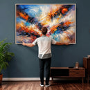Lyrical Abstraction Wall Art Canvas Print, Orange Blue by MyGreatCanvas | Canvas Wall Art Prints | Photo Prints & Wall Decor