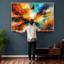 Lyrical Abstract Wall Art Canvas Print, Orange Blue Abstract by MyGreatCanvas | Canvas Wall Art Prints | Photo Prints & Wall Decor