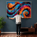 Geometric Abstract Wall Art Canvas Print, Orange Blue by MyGreatCanvas | Canvas Wall Art Prints | Photo Prints & Wall Decor