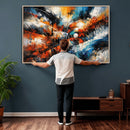 Geometric Abstract Wall Art Canvas Print, Orange Blue by MyGreatCanvas | Canvas Wall Art Prints | Photo Prints & Wall Decor