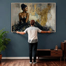 Black Woman Canvas Wall Art — Black Gold Gown Fashion Print by MyGreatCanvas | Canvas Wall Art Prints | Photo Prints & Wall Decor