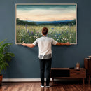Wildflower Meadow Oil Painting Canvas — Daisy Lavender