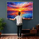 Colorful Knife Ocean Sunset Canvas — Orange Pink Teal by MyGreatCanvas | Canvas Wall Art Prints | Photo Prints & Wall Decor