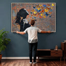 Urban Banksy Butterfly Girl Wall Art Canvas Print, Framed by MyGreatCanvas | Canvas Wall Art Prints | Photo Prints & Wall Decor