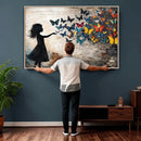 Banksy Butterfly Girl Wall Art Canvas Print, Framed Street by MyGreatCanvas | Canvas Wall Art Prints | Photo Prints & Wall Decor